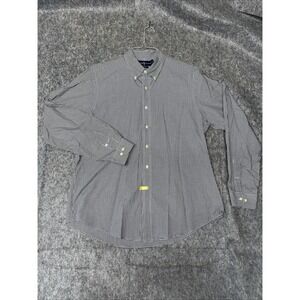 Ralph Lauren Dress Shirt Men Custom Fit Button Down 17-XL- Black/white Stripe‎